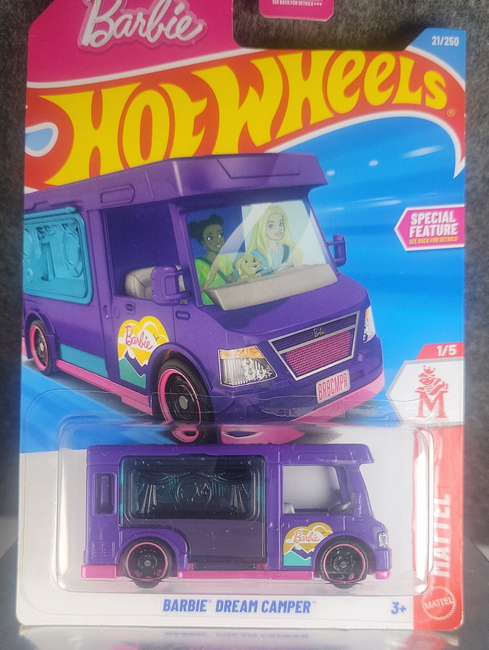 Hot Wheels Barbie Purple Dream Camper Van with Pink & Teal Accents